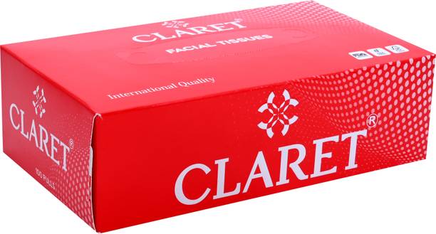 क्लेरेट Daily use Facial Tissue 100Pull Red 2 Ply,soft & absorbent,makeup smudges 1 PK