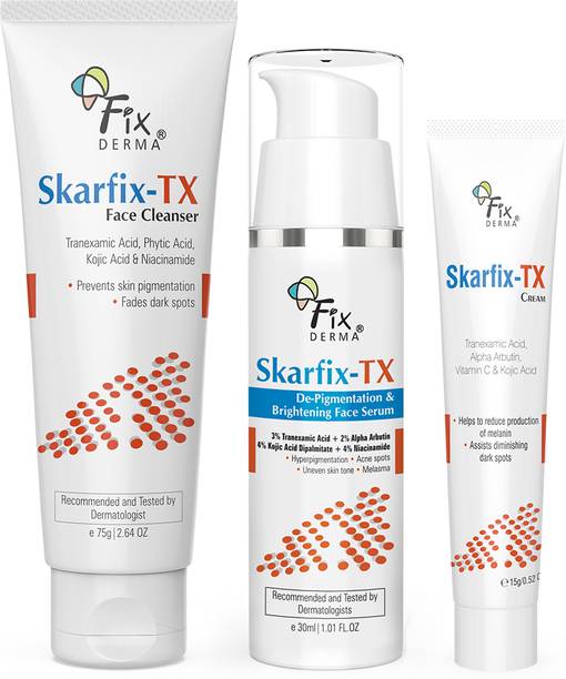 Fixderma SKARFIX-TX Face Cream,Cleanser,Face Serum Reduces Dark Spots & Blemishes Combo
