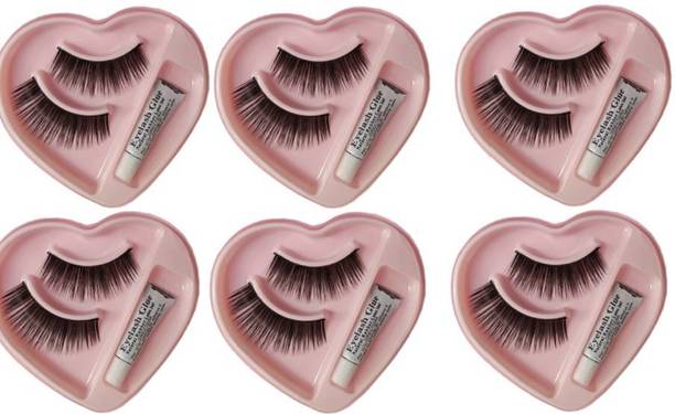 ShopCircuit False Eyelashes | With Glue | 6 Pairs | Natural Look