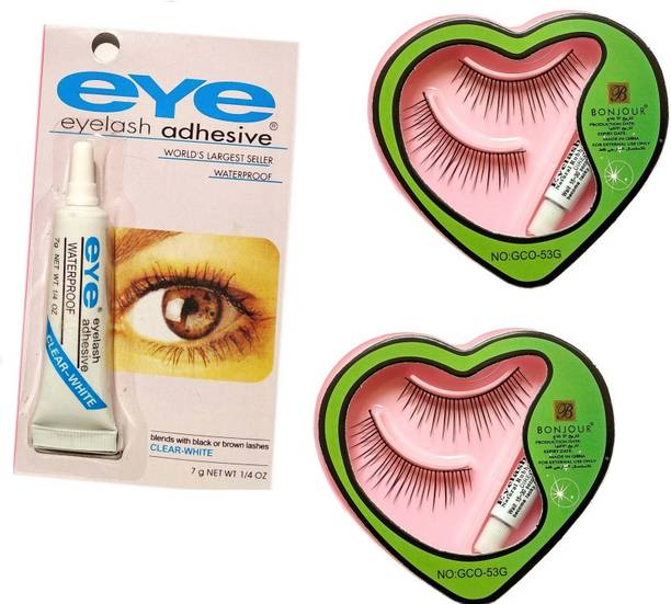 JOTKAPARKASH False eyelash [pack of 2 + 1 Glue ] waterproof & Reusable
