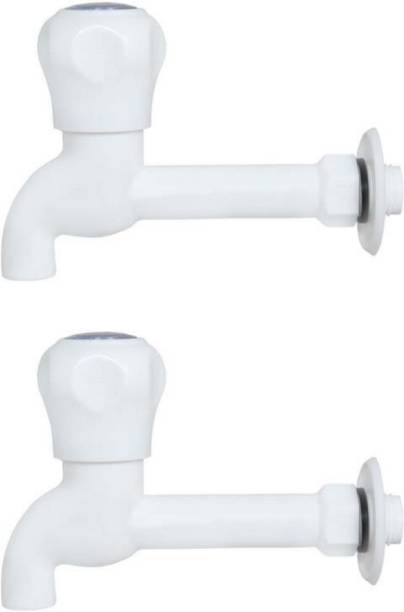 BATHONIX PVC Flora Long Bib Cock for Kitchen, Bathroom, Wash Basins - Pack of 2 Bib Tap Faucet