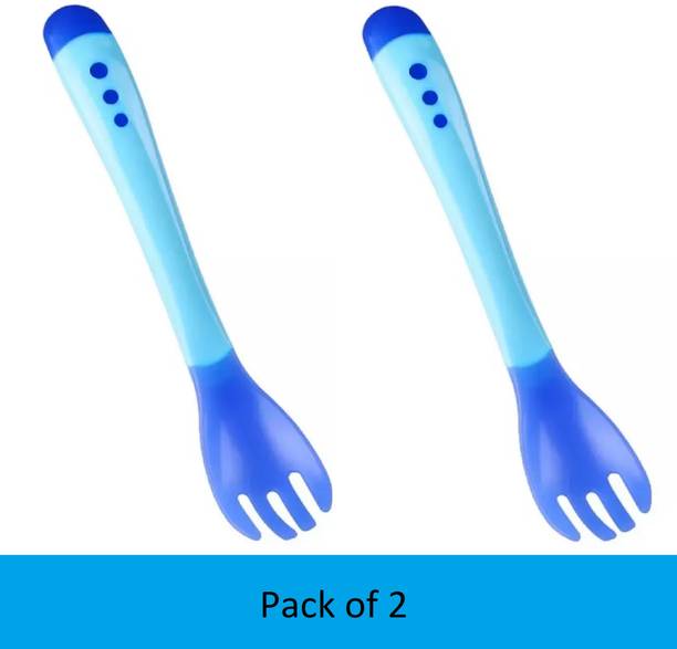 Smiker Temperature & heat Sensing Color changing Silicone feeding fork For Infants  - Silicon