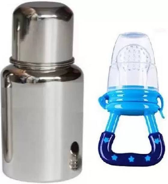 Radiant Fashion World New Baby Fedding Utensils Combo of Milk bottle,Feeder,Teether for Baby Care  - Stainless Steel