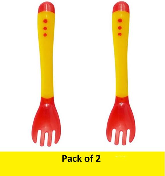 Smiker Temperature & heat Sensing Color changing Silicone feeding fork For Infants  - Silicon