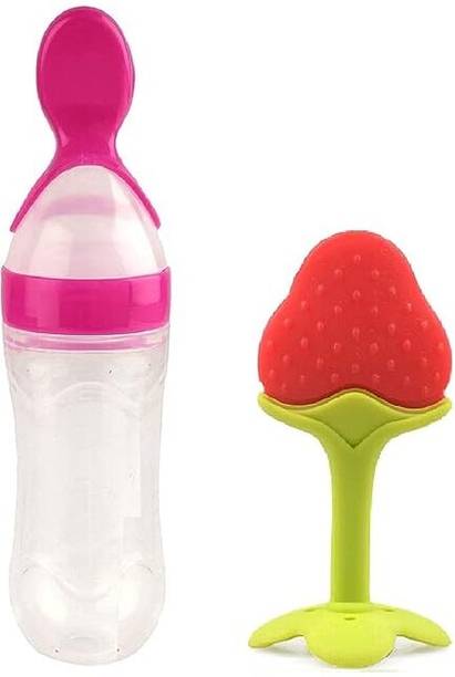 Saraswati kart Baby Spoon Feeding Bottle With Fruit Teether for feeding Teether BPA Free  - Silicone