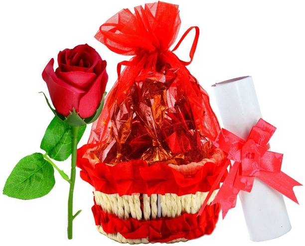 Midiron Valentine Chocolate Gifts, 15 Milk Chocolate with Love Letter and Rose (Multicolor) Plastic Gift Box