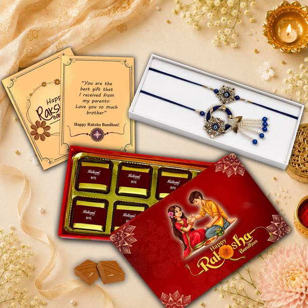 Midiron Premium Lumba Rakhi Set for Bhai Bhabhi – Best Chocolate Gift Pack For Couples Assorted Gift Box