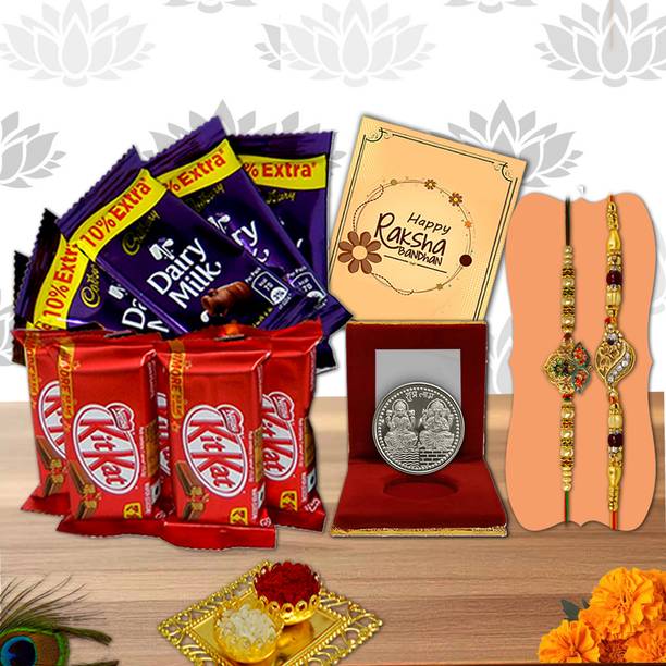 Midiron Luxury Rakhi Gift Set with Chocolates- Festive Celebration Gift Pack for Brother Assorted Gift Box