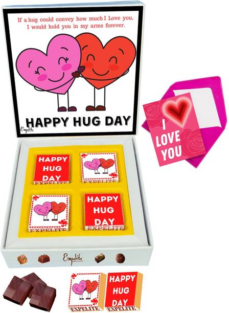 Expelite Unique Hug Day Gift For Girls 4pcs Chocolates , Valentine Day Gift For Boys Bars