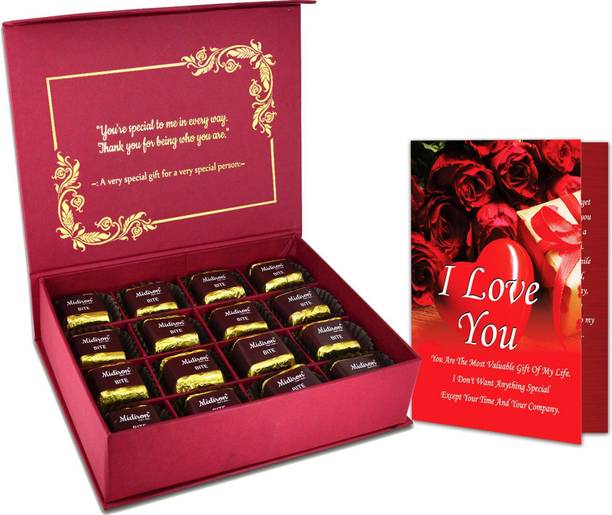 Midiron Love Chocolate Box, Love Card Gift for Girlfriend, Wife and Someone Special on Valentine Day Paper Gift Box
