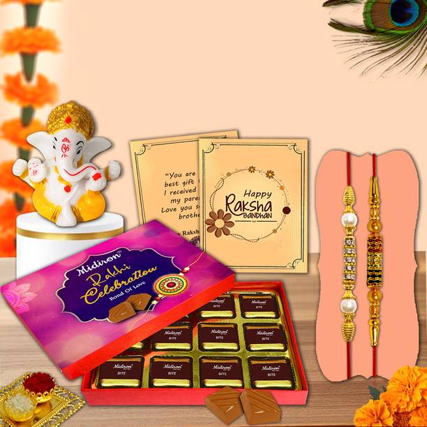 Midiron Premium Rakhi Surprise Set For Bhaiya - Elegant Chocolate Treat Pack For Bro Assorted Gift Box