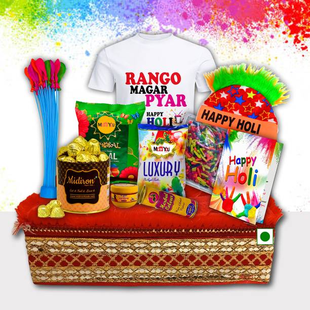 Midiron Holi Colorful Gift Hamper – Best Special Festive Surprise for Colleagues & Kids Assorted Gift Box