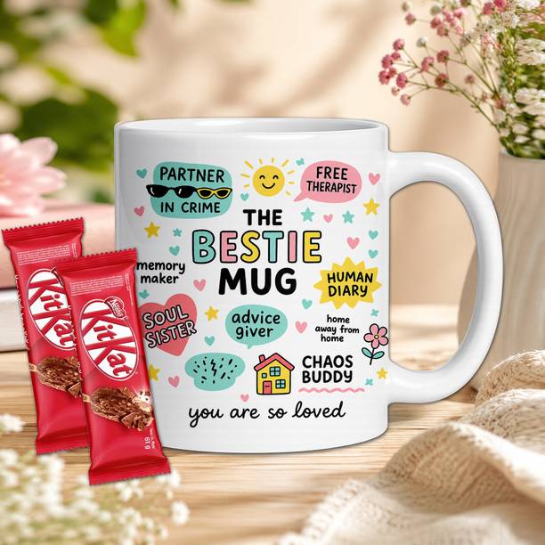 Midiron Memorable Friendship Gift - Premium Coffee Mug and Chocolate Wafer Treat Combo Assorted Gift Box