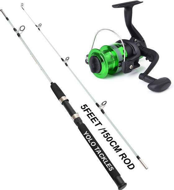 neza 1.5 mtr solid Fishing rod and reel set 1.5 mtr / 5feet Multicolor Fishing Rod