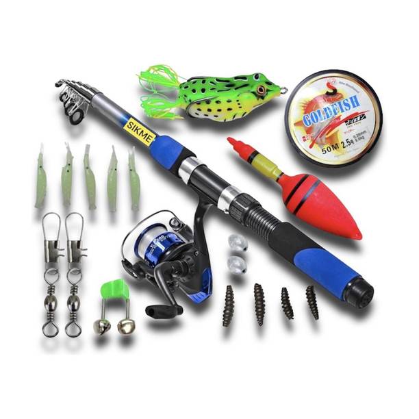 Old fish Angler's Master Kit: 7ft (210cm) Rod & Reel Combo Combo with Complete Tackle Arsenal! Multicolor Fishing Rod