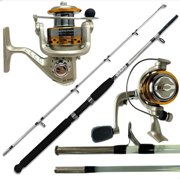 SPRED Kit 15 Kg Solid 1.5m + 3000 Aluminum Reel 1 pc reel and 2 part rod sg 3000 Multicolor Fishing Rod