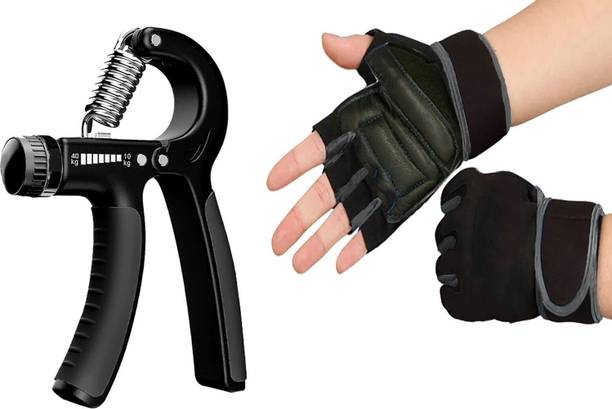 COOL INDIANS Sports & Fitness Combo of Adjustable Hand Grip & Gloves & Fitness Kit Gym & Fitness Gloves