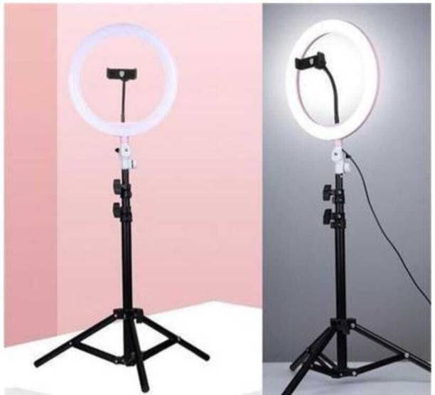 SUNWARE Big Ring Light 10" With 7 Ft Tripod For Making Reels, Photography, Vloging Flash