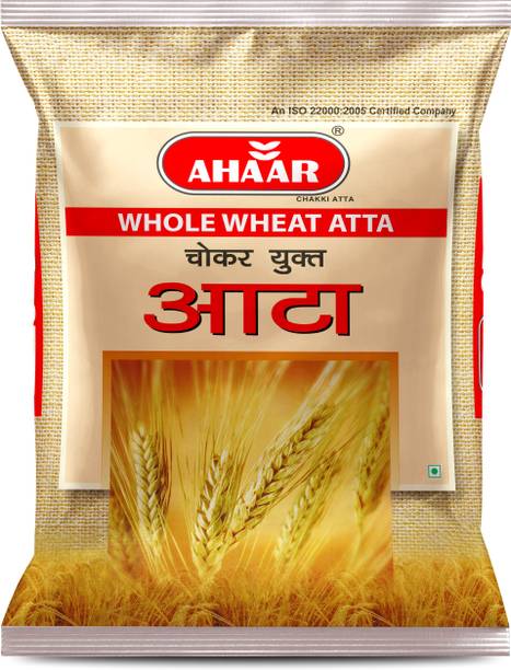 अहार 5 Kg साबुत गेहूं चक्की ताजा आटा (चोकर युक्त आटा)
