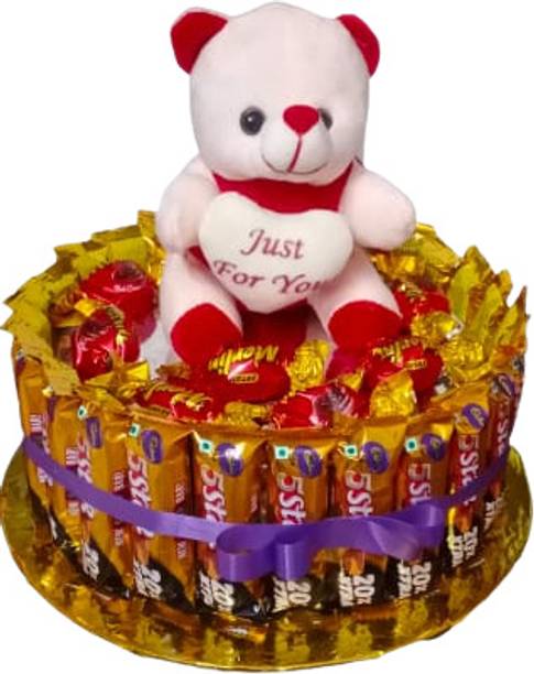 Cadbury 5 Star Chocolates With Soft Teddy Gift Hamper Combo