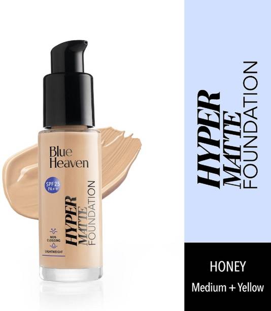 BLUE HEAVEN Hypermatte Foundation- 301 Honey Medium + Yellow, 30 ml Foundation