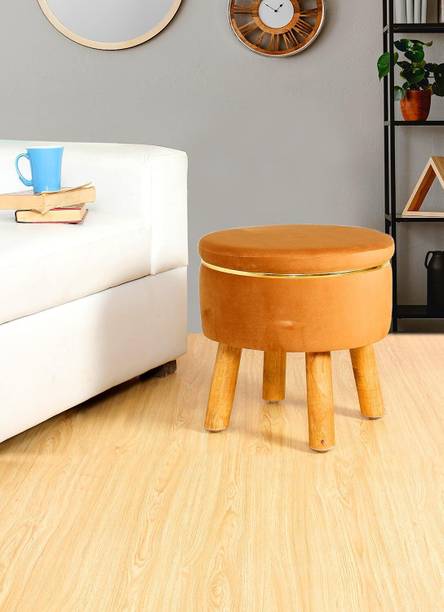 AtoZ Solid Wood Pouf