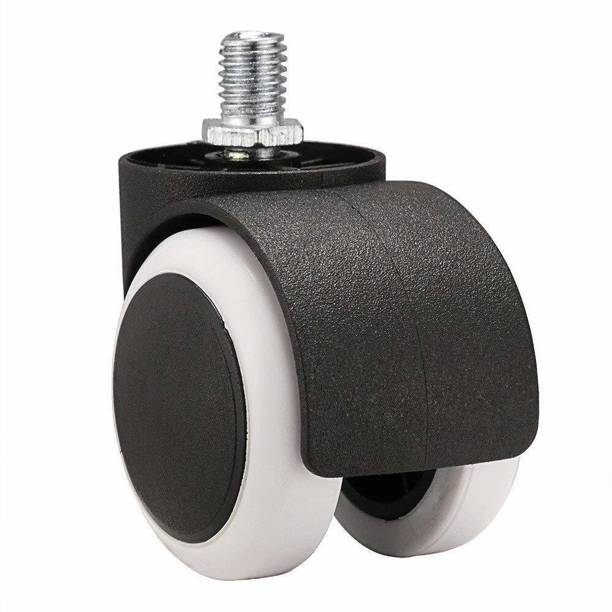Biway Copy_Threaded Twin Castor Revolving Chair Wheel Black & White Set of 5 Appliance Furniture Caster