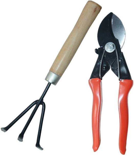 SHAHJI Garden tools set SGT54 ,mini cultivator wooden handle,double cut Garden Tool Kit