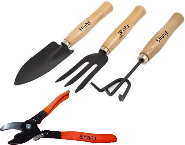 SHAHJI Garden tools SGT48 kit ,mini trowel set wooden handle ,parrot cut Garden Tool Kit