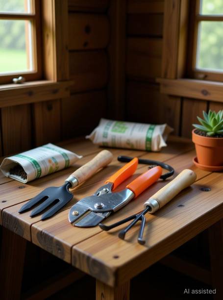SHAHJI Garden tools SGT 39 set mini fork,rolcut,mini cultivator Garden Tool Kit