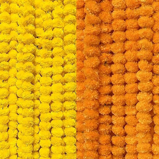 TOYXE Yellow, Orange Marigold Artificial Flower