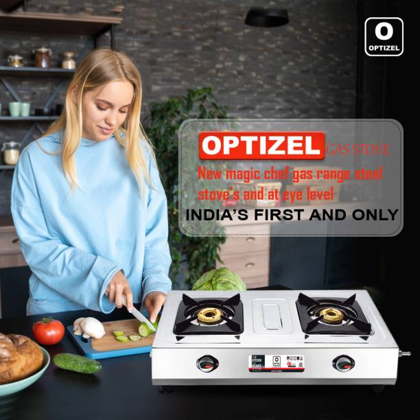 OPTIZEL OSSPARTA Superior Quality Gas Stove with 2years Home Service Warranty Stainless Steel Manual Gas Stove