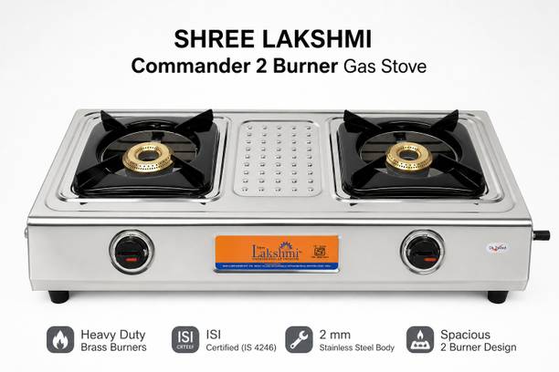 SHREE LAKSHMI 2 Burner Commander Stainless Steel Manual Gas Stove