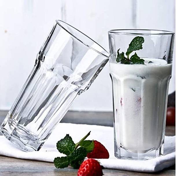 Vitrexa (Pack of 6) Clear Drinking Glass for Water, Juice & Soft Drinks, 320 ML Glass Set Water/Juice Glass