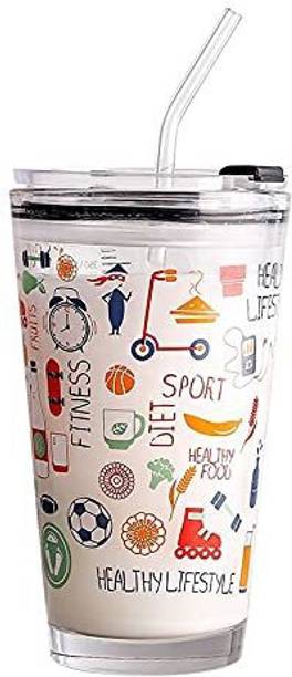 fielrop artoon Print Milk Glass Cup Without Handle for Kids Glass Tumbler
