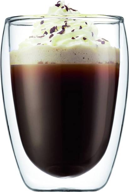 Wonder Work Glass Cup 350ml, 1pc Double Wall Glass Mug Coffee Mug or Tea Cup Heat Resistance Glass Water/Juice Glass