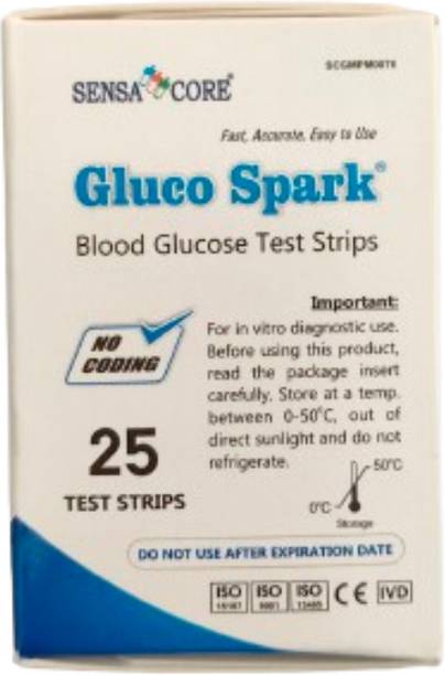 B-Arm Glucospark Glucometer Strips|Compatible Only With Glucospark Sugar Test Machine| 25 Glucometer Strips