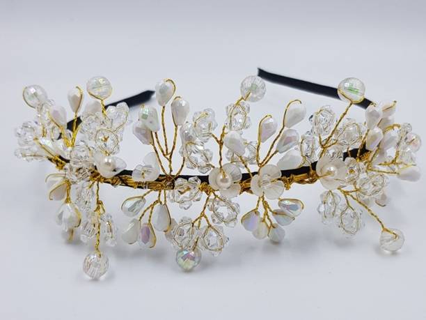 AMAN COLLECTION Fancy Partywear Tiara For Girls and Womens Hair Accessory Set