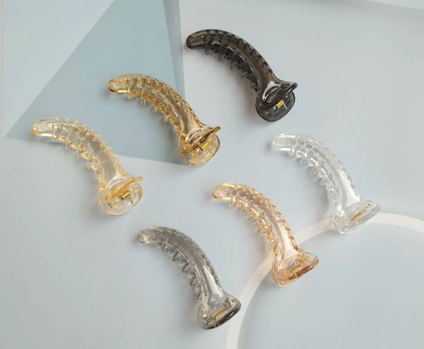 Roadster Elegant Daily Wear Premium Banana Hair Clips for Women & Girls |Pack of 6| Banana Clip