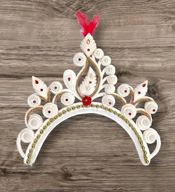 house of common Bengali Wedding Bridal Shola Crown Mukut Dulhan Topor Sola Biyer Sithi Mutuk Hair Accessory Set