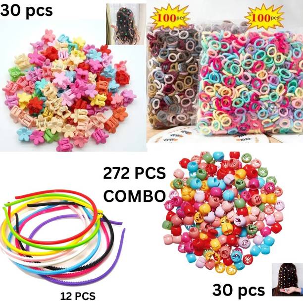 lately hair accessories combo of hair beads hair claw hair band & hair combo