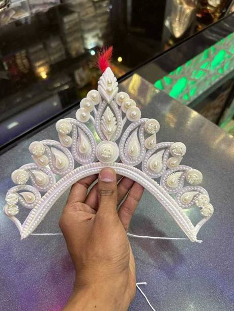 BengCraft Bengali Wedding Bridal Shola Crown Mukut Topor Sola Biyer Sithi Mutuk Hair Accessory Set