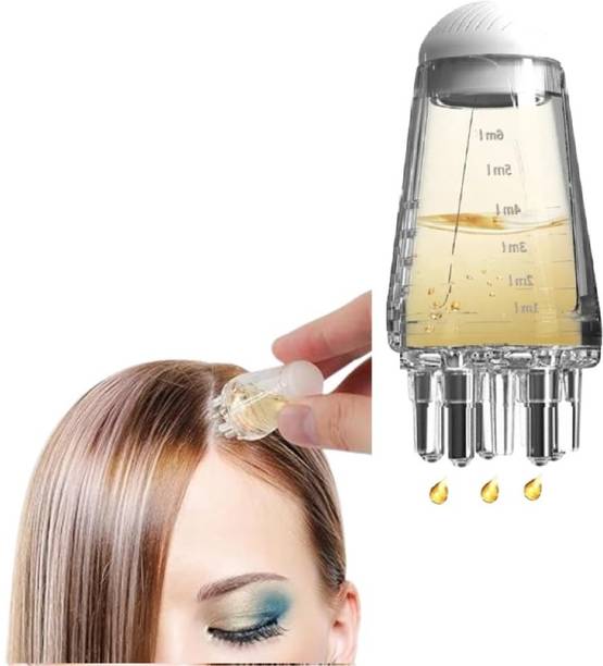 KAULDVISHE Round Hair Oil Applicator Comb,Smooth Root Comb Applicator Bottle For Scalp Oil