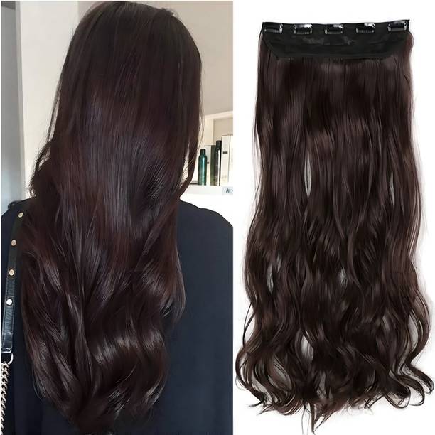 iFkart ( India Fashion kart )5 Clip Based Synthetic curly Fashion Extension/Wig, Brown Hair Extension