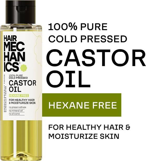 Hair Mechanics Cold Pressed Castor Oil 100% Pure for Multi-Use Hair & Skin Oil Hair Oil