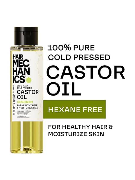 Hair Mechanics Cold Pressed Castor Oil 100% Pure for Multi-Use Hair & Skin Oil Hair Oil