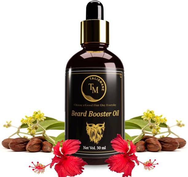 TALISMANE Professional Beard Booster Oil (30ml)- with Vitamin E, Hibiscus & Almond Oil Hair Oil