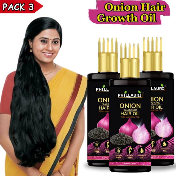 Phillauri Onion Blackseed Hair Strength, Growth, and Shine for Vibrant, Healthy Tresses Hair Oil