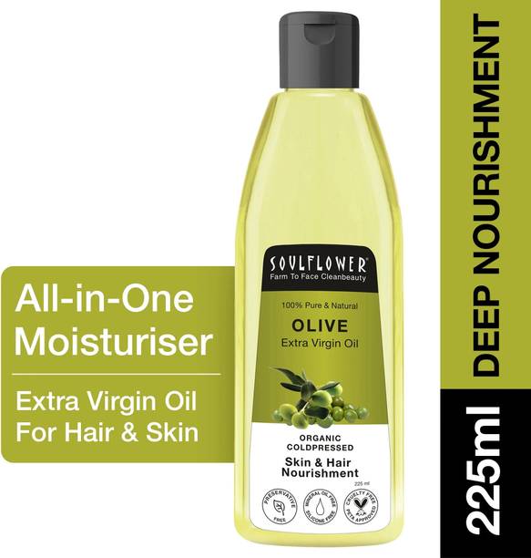 Soulflower Olive Natural Coldpressed Oil | Deep Nourishment for Hair, Skin & Lips  Hair Oil