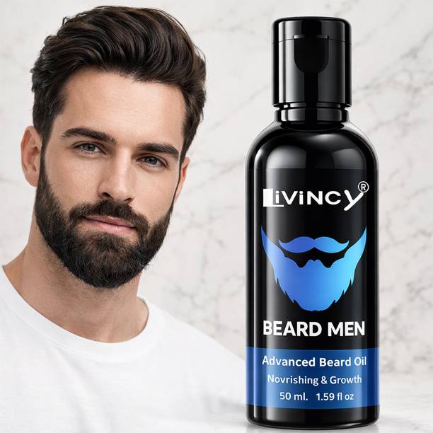 Livincy beard oil men smooth shine beard growth oil for all skin types daily use Hair Oil